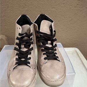 FRYE Astor Men's Mid Lace Sneakers in White/Gray